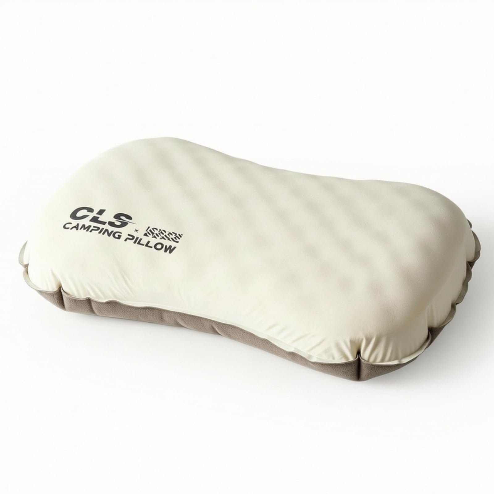 Qianly Almohada Inflable Camping Portátil Almohada Viaje Inflable Ligera para Campistas, Mochileros, Viajes, Oficina, Beige