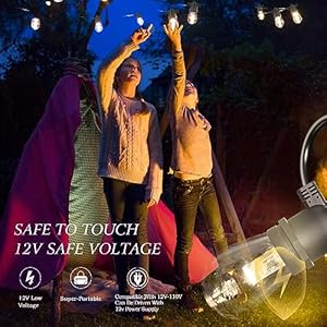GANA 12V Low Voltage & Safe LED Outdoor String Lights,96FT 30 Shatterproof Bulbs, 2200K Warm White Pergola Lights for Your House's, Garden, Fence, Porch,Balcony,and Bistro GANA 12V Low Voltage Safe LED Outdoor String Lights96FT 30 Shatterproof Bulbs 2200K Warm White Pergola Lights for Your Houses Garden Fence PorchBalconyand Bistro