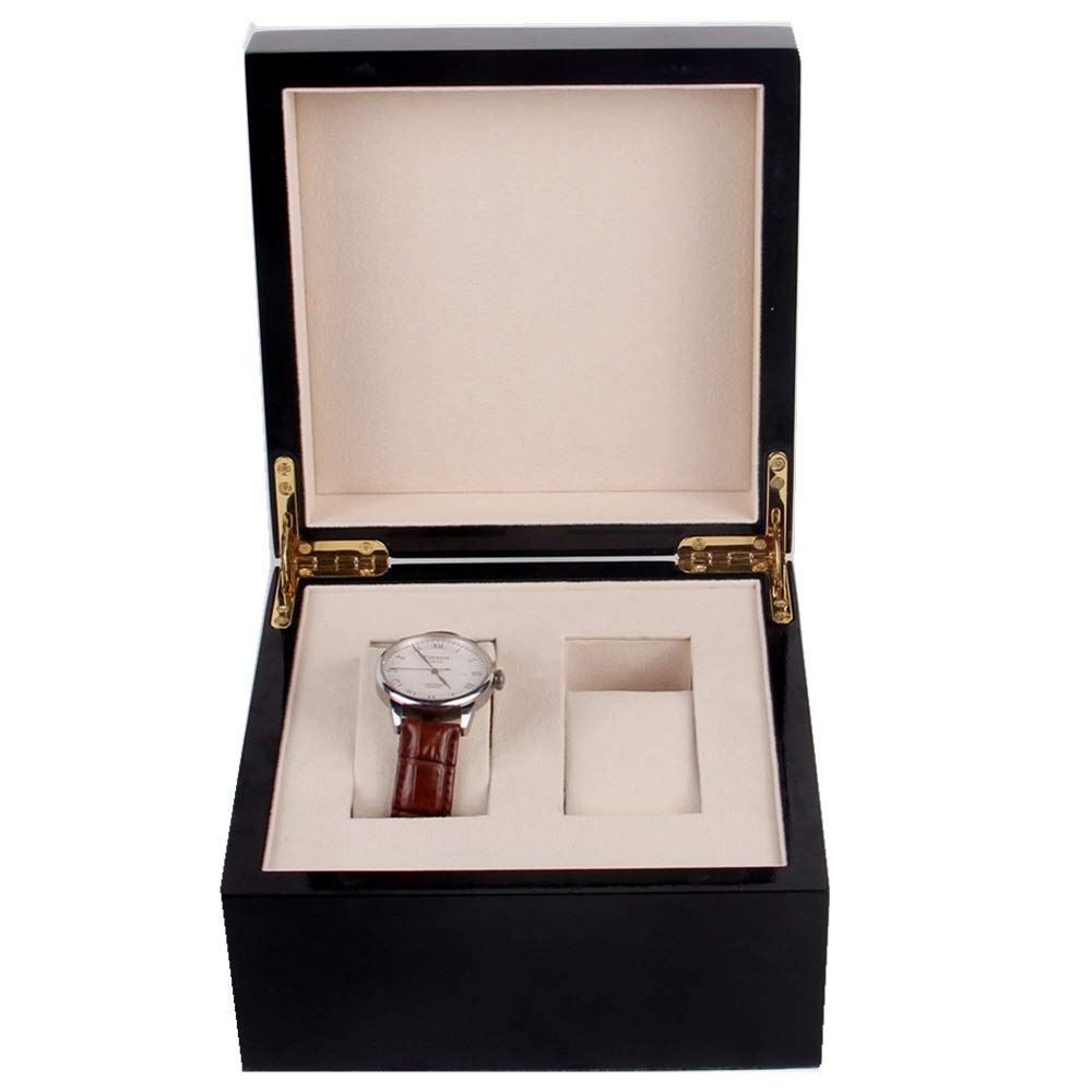 Scatole per Orologi Scatola porta orologi in legno, 2 fori, nera, altri piccoli oggetti per il Compleanno