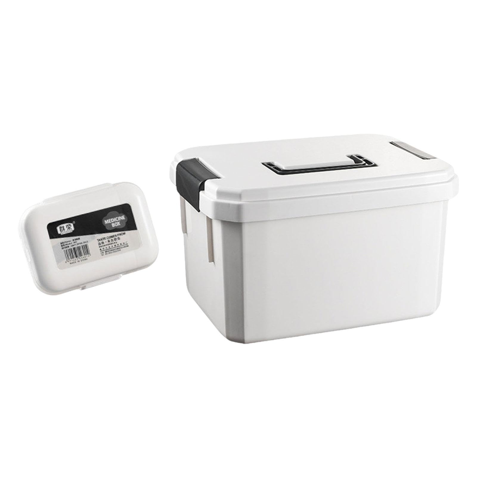 perfeclan Botiquín Multiusos con Tapa, Ideal para Oficina, Coche Y Lugar de Trabajo, Caja XL y pequeña