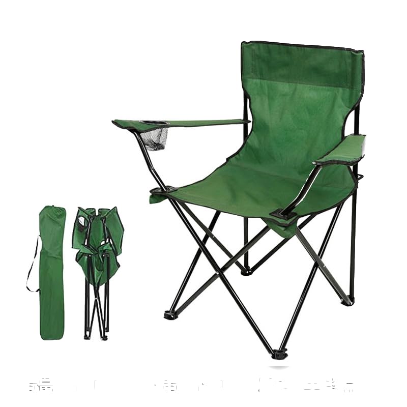 Folding Camping Chairs with Carrying Bag Portable Lawn Chairs Lightweight Beach Chairs Outdoor Collapsible Chair with Mesh Cup Holder for Travel Outside Camp Beach Fishing, Supports 300Lbs (Green)
