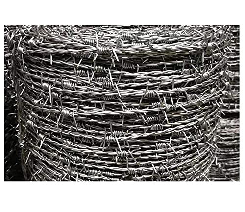 Hgfkt Encrypted Iron Wire zinc Anti-Rust Wire Diameter 2.3, Length 50m/100m/200m Barbed Wire Fence Wire Barbed Wire Fence Barbed Wire Isolation Fence net Anti-Climbing and Anti-Theft (Size : 200m)