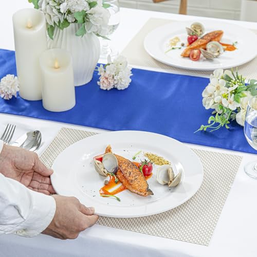 Restaurantware-Voga 12 x 12 Inch Serving Plates, 10 Round Dinner Plates - Wide Rim, Top Rack Dishwashable, White Melamine Serving Platters, Serve Hot Or Cold Food, for All Occasions by Restaurantware - Image 5