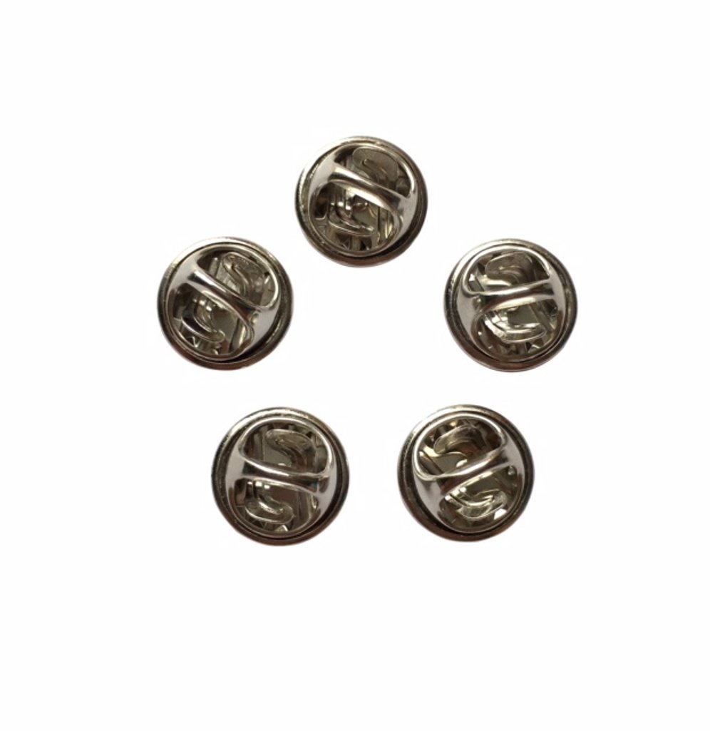 EyeWearStraps 5 x Replacement Silver Coloured Metal Butterfly Clasp Pin Back Backs Clip For Lapel Pins UK Seller