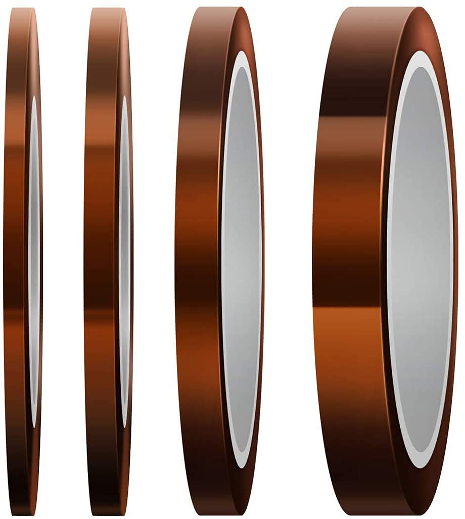 High Temp Tape, Heat Resistant Tape for Sublimation, Heat Transfer, Insulation, Masking, Soldering, Powder Coating (3mm/5mm/8mm/12mm x 33m, Tawny)