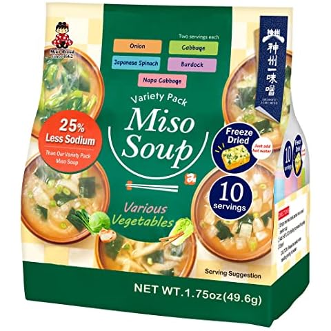 Miko Brand Freeze Dried Variety Pack Miso Soup 10 Servings 25% Less Sodium Cover