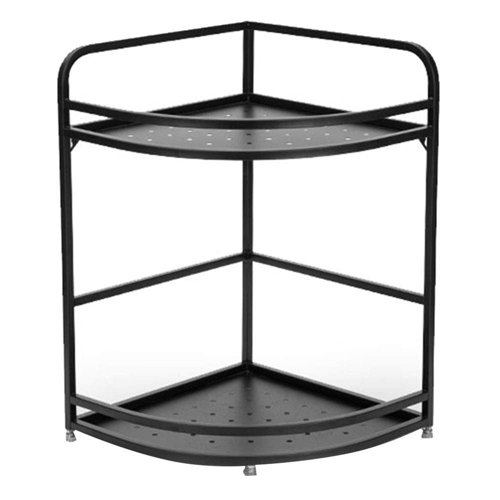 MYUYEE Shelf, Kitchen Rack Stainless Steel Punch-Free Spice Rack Wall-Mounted Floor-Standing 2-Layer Kitchen Storage Rack,41×29×43Cm,41×29×43Cm(41×29×43Cm)