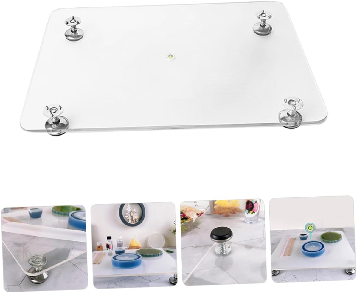 Angoily Adjustable Resin Leveling Table Bubble Level for Epoxy Resin Crafts Jewelry Making and DIY Projects Sturdy Acrylic Leveling Board for Art Supplies
