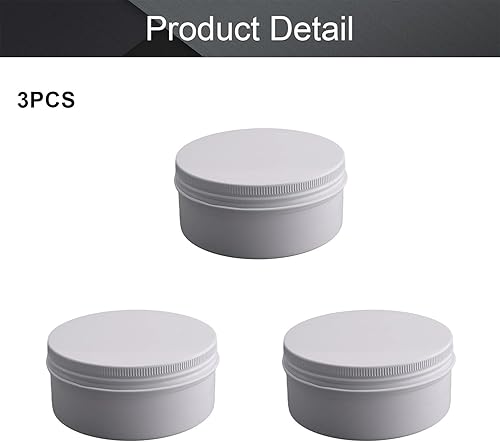 Miniatura 4 de Othmro 3 latas redondas de metal de 5.1 onzas, tarros de lata de aluminio, recipientes recargables de 5.1 fl oz, latas de lata con tapa de tornillo