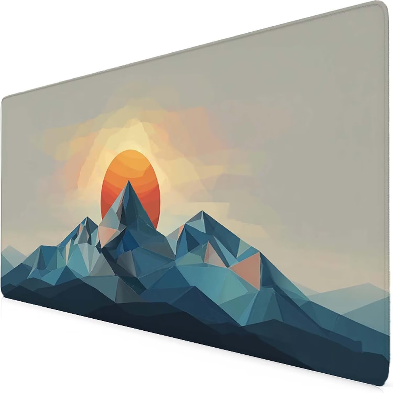 Schreibtischunterlage Berg Mauspad Gaming XXL Mousepad wasserdichte rutschfeste Schreibtisch Unterlage, Verbessert Präzision und Geschwindigkeit, Gaming Zubehör (Sonnenuntergang,100x50cm) 2-q6382