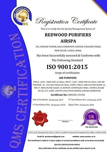 Image of AIRSPA Car Air Purifier with HEPA & Ioniser - CE, RoHS & ISO 9001:2015 Certified