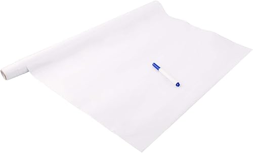Miniatura 3 de Adhesivo decorativo para pared de pizarra blanca 780 x 169in extra grande fuerte y duradero para niños oficina escuela y hogar con 1 rotulador blanco