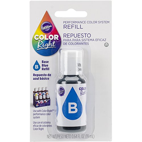 Wilton color right food color system refill, .7oz, blue