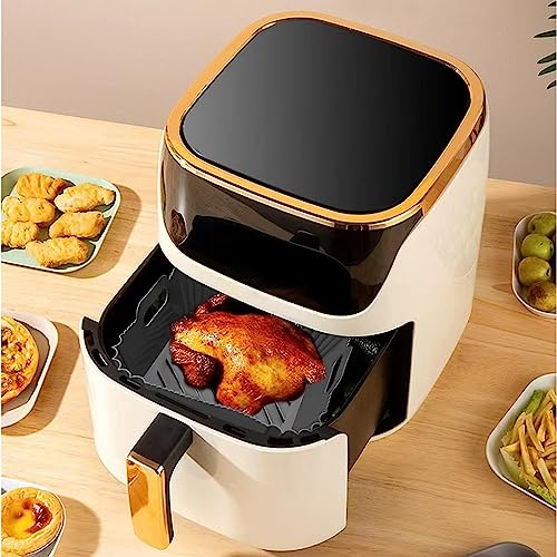 Nutabevr Silikonform Für Heißluftfritteuse,22cm Silikon Backpapier Für Air Fryer,wiederverwendbare Hochtemperatur-Silikon-Backform mit 2 Ofenhandschuhen,Leicht zu reinigendes Backgeschirr