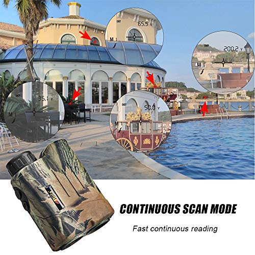 BIJIA Hunting Rangefinder - 6X 650Yards Multi-Function Laser Rangefinder for Hunting,Shooting, Golf,Camping with Slope Correction,Flag-Locking with Vibration,Speed,Angle,Scan,Distance Measure