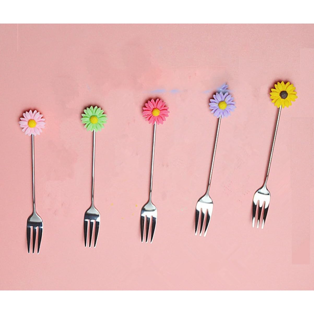 MAGICLULU 3 Pièces Fourchettes à Dessert Fourchettes à Gâteau Accessoires de Fête pour Maison Banquets et Bars Couleur Aléatoire
