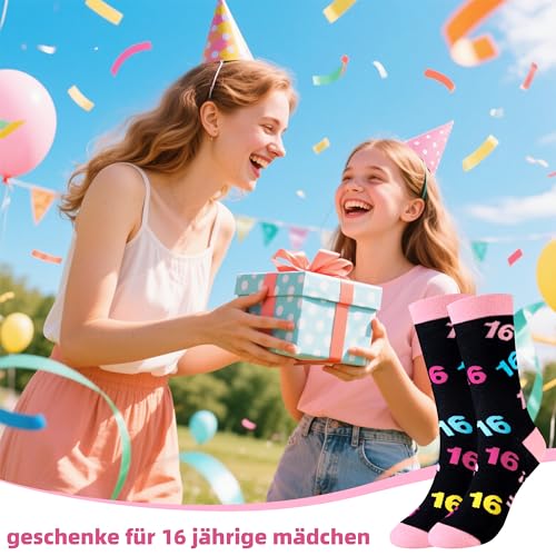 Belloxis 16 Geburtstag Mädchen Geschenke für Jährige Geschenk 16 Jahre Mädchen Geburtstag Jahre Socken Damen 35-38 Baumwolle Socken Geschenke zum