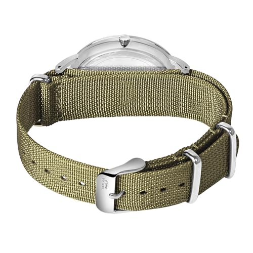 Image of Carlos Philip Men's Minimalist Analog Watch - Classic Dial with Date Display, Nylon Strap, Quartz Movement, Casual Everyday Style Watch for Men