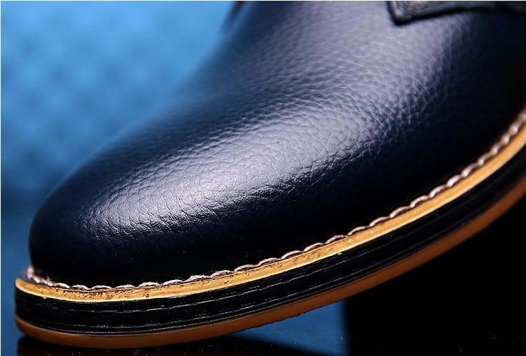 Men's Casual Leather Formal Classic Wingtip Oxford Shoes, Comfortable and Non-Slip Business Shoes, Suitable for Office and Driving3