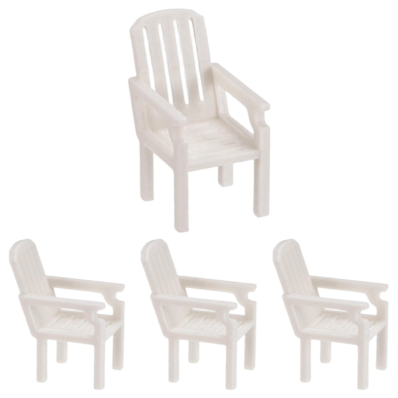 M METERXITY 4-Pack Miniature Dollhouse Chairs, 0.6x0.8x1 Inch ABS Mini House Furniture Chairs for Terrarium/DIY Micro Landscaping/Dollhouse, Mini Tiny Model Furniture Figurines [Khaki]