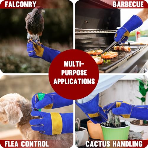 Image of HANDLANDY Animal Handling Gloves, Bite-Proof, Scratch-Resistant, Pet Gloves for Dogs, Cats, Falconry, Gardening