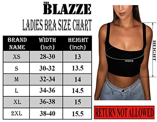 Image of THE BLAZZE 1044 Women's Cotton Basics Sexy Solid Square Neck Slim Sleeveless Saree Readymade Saree Bra Blouse Crop Top T-Shirt for Women