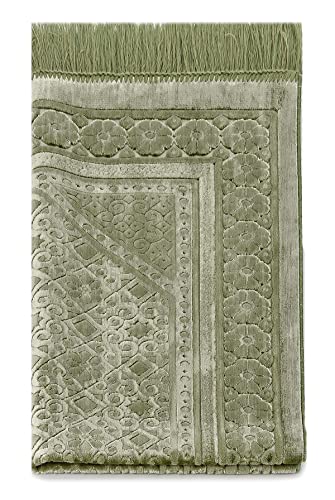 Tapete islámico de oración terciopelo suave 115x70 cm verde miniatura 4