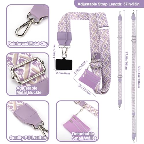 Image of XANGNIER Clip and Go Strap for Phone with Wallet Crossbody, Phone Strap with Zippered Wallet, Adjustable Anti Theft Cellphone Lanyard for Women, Cellphone Chain Accessories,Multicolor 15