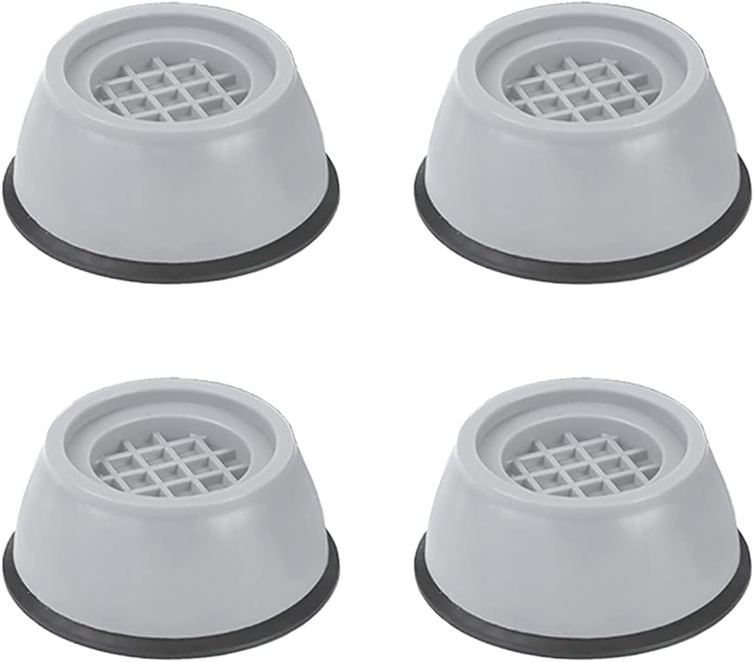 VIBRAT Plastic Washer Dryer Anti Vibration Pads With Suction Cup Feet, Fridge Washing Machine Leveling Feet Anti Walk Pads Shock Absorber Furniture Lifting Base(4 Piece).