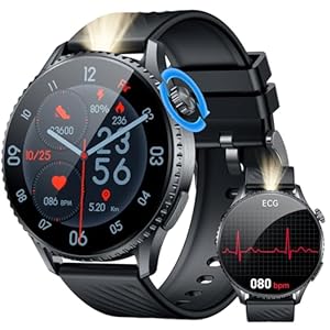 Smartwatch Herren mit Bluetooth Telefonfunktion Fitnessuhr: 1.56 „AMOLED Smart Watch EKG+HRV Sportuhr mit 24H Herzfrequenz Blutdruck Fitness Tracker IP67 Wasserdichte Uhren Kompatibel Android iOS