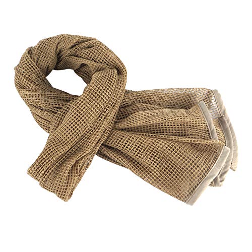 ToopMount Velo da cecchino Militare Scrim Net Sciarpa Desert Xima Sciarpa 70.9X35.5 Pollici Tactical Sniper in poliestere Coperchio per il viso Sciarpa a rete Militare (Sand) Cover