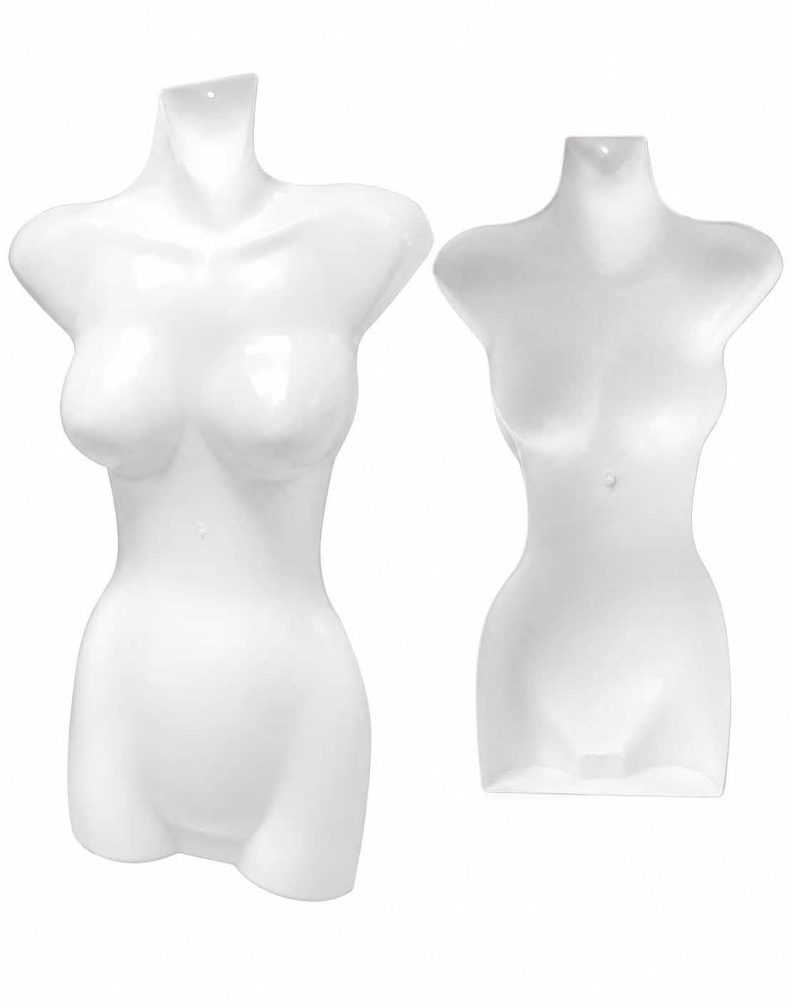 3er Set Torso Weiblich - 70 cm Damentorso aus Kunststoff - Oberkörper Halbplastik in Farbe weiß - Mannequin Büste - Halbplastischer Damenbody - Puppe Figur Kunststofftorso Schaufensterpuppe mit Haken