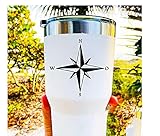 Custom Vinyl Simple Compass Rose Decal - Bumper Sticker, for Laptops or Car Windows - Orienteering, Sailing, Hiking Transfer