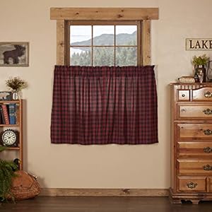 Vhcbrandscumberlandrusticplaidkitchencurtainstierpairrodpocketlined100cottonmachinewashable Urban Country Home Decor Vhc brands cumberland rustic plaid kitchen curtains tier pair rod pocket lined 100 cotton machine washable urban country home decor