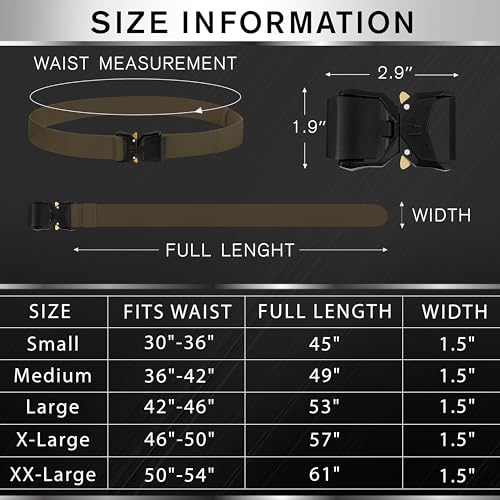 Image of TECEUM Tactical Belt - Heavy-Duty & Quick Release - Military, Work, Rigger, Duty & Utility Belt for Men