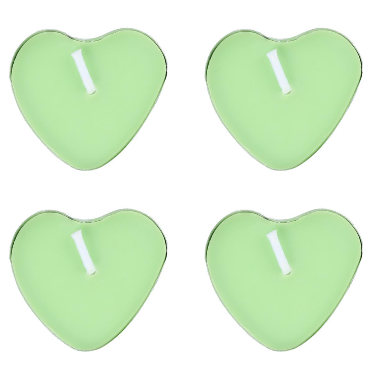 100 Velas de Corazón sin Humo para Decoración de Bodas y Eventos Románticos, Hechas de Parafina Verde, Ideales para Ambiente Interior