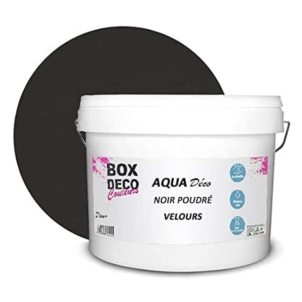 BOX DECO COULEURS Aqua Déco Acrylfarbe, matt, 10 l, Schwarz