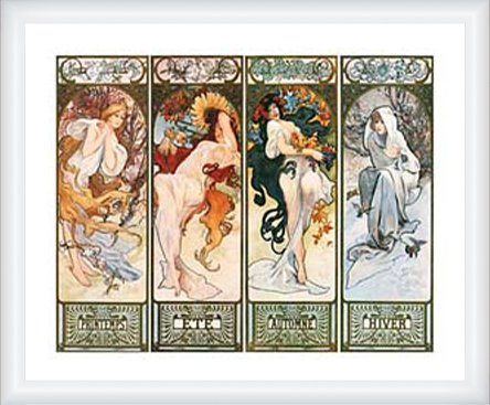 月桂樹（アルフォンス ミュシャ） 額装品 ウッドベーシック