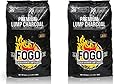 FOGO Premium Hardwood Lump Charcoal, Natural, Medium and Small Sized Lump Charcoal for Grilling and Smoking, Restaurant Quality, 17.6 Pound Bag, 2-Pack
