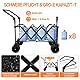 3 in 1 Bollerwagen Faltbar mit Bremsen 150L 136KG Belastbar,Utility Bollerwagen mit abnehmbarem Verdeck, mit großen All-Terrain-Strandrädern und Getränkehaltern, Schwarz