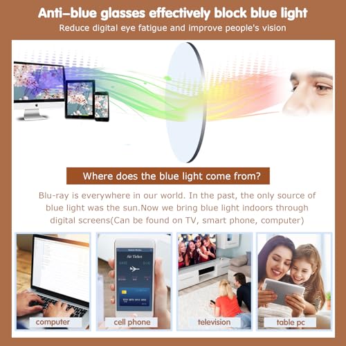 Image of JOSCHOO 3 Pack Reading Glasses Blue Light Blocking Computer Spring Hinge Readers for Women Men