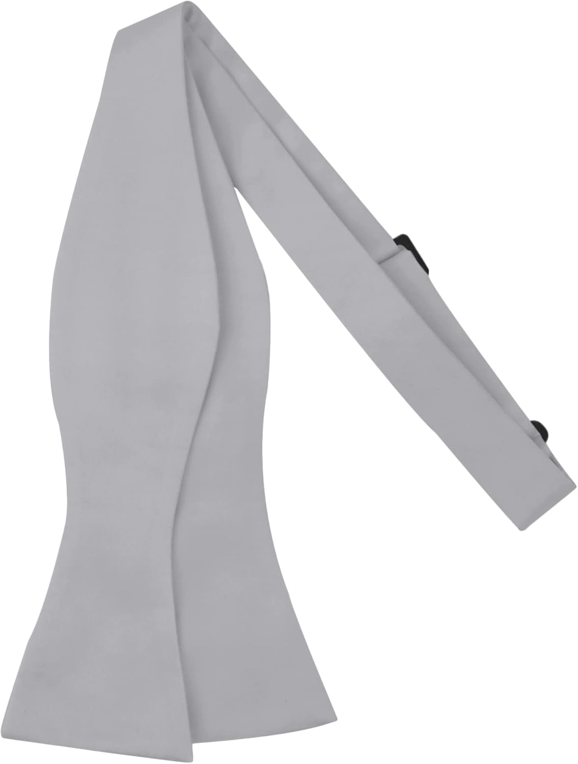 Jacob Alexander Men's Self Tie Freestyle Solid Color Bowtie Silver