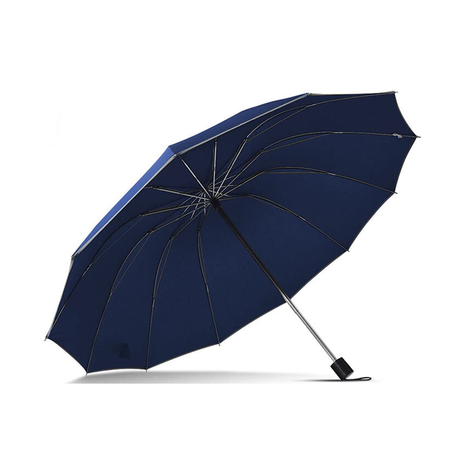 FIDEMMFIDEMM Umbrella, Big Umbrella Men Rain Women Windproof Large Paraguas Male Women Sun Folding Reflective safety Business Umbrella Outdoor (Color : Hortel�)