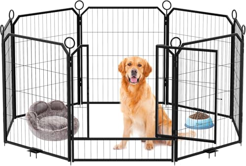 Dog Playpen for Yard, RV Camping Indoor- Stress-Free and Safe Play, Heavy Duty 32 Inch 8 Panels Dog Pen for Puppies, Small and Medium Dogs