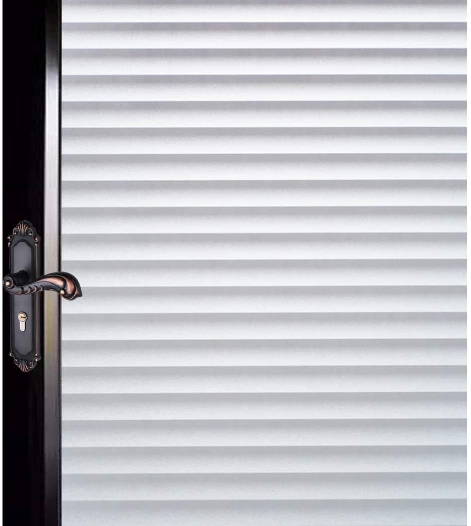 DUOFIRE Window Film Blinds Pattern Privacy Window Film Glass Film Static Cling Glass Film No Glue Anti-UV Window Sticker for Bathroom Bedroom Living Room DP040 (11.8 x 78.7 inch)