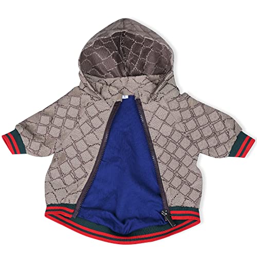 Dog Hoodies Dog Winter Coats Classic Designer Dog Coats Luxury Dog Coats Small Dog Coats Warm Pet Dog Coat Zipper Design Easy On/Off Puppy Coats Teddy Coats Chihuahua Clothes French Bulldog Clothes S