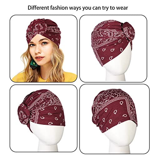Image of KYNARI Turban Head Wraps for Women, Pretied Stretch Bonnet Hair Wrap