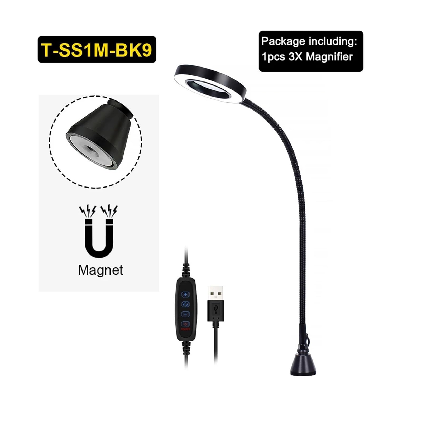 Soldadura magnética, estación de Soldadura de Manos Amigas de Tercera Mano for Accesorio de Soldadura de reparación electrónica(T-SS1M-BK9)