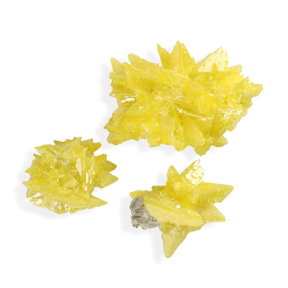1 pezzo di campione di cristallo di zolfo naturale, cluster di cristalli di pietra grezza, roccia grezza minerale gialla per la collezione di decorazioni da scrivania per la guarigione,375~500g