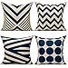 All Smiles Cojines Azules Funda Almohadas Decorativas al Aire Libre Patio para Sofá Muebles Hogar Decoración Geometrica 45×45CM, 4PC Náutica Marina